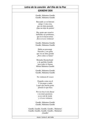 Letra De La Canción Del Día De La Paz