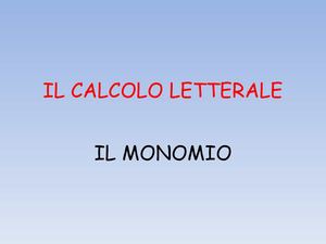 Il Calcolo Letterale