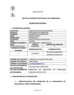 Silabo Investigación Operativa I 5 Corregido