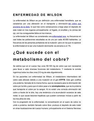 Enfermedad De Wilson