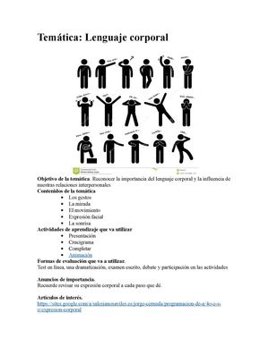 Tematica 1 Expresión Corporal