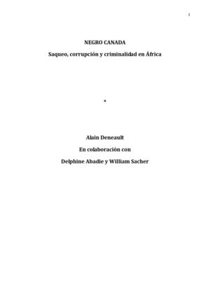 Alain Deneault Negro Canada