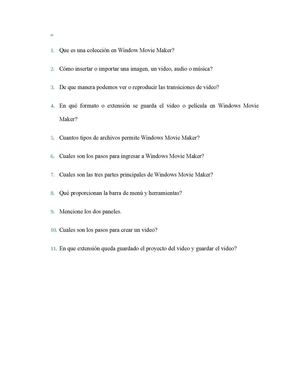 Cuestionario De Movie Maker