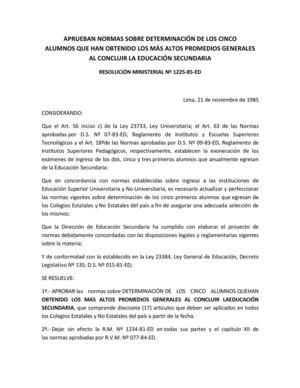 NORMAS DEL PREMIO DE EXCELENCIA