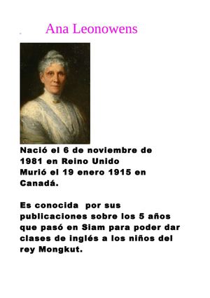 Anna Leonowens Davinia