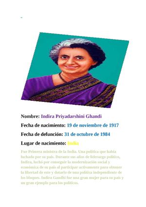 Indira Gandhi Alejandro