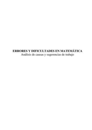 Errores Frecuentes En La Enseñanza De Las Matematicas[1]