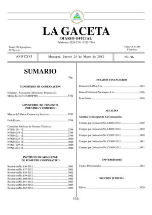 96 Gaceta,Jueves 24 De Mayo 2012