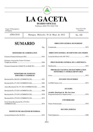 100 Gaceta, Miercoles 30 De Mayo 2012