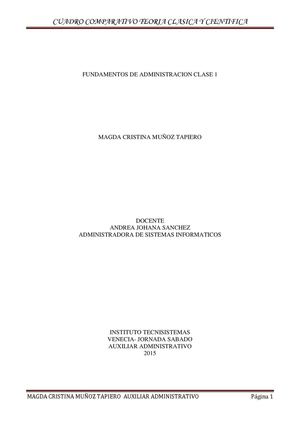 Fundamentos De Administracion Cuadro Comparativo Teoria Clasica Y Cientifica Clase 1 (2)