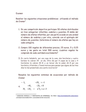 Evaluación Del Método De Cramer