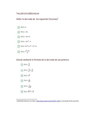 Taller De Derivadas