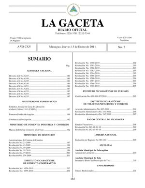 07 Gaceta, Jueves 13 De Enero 2011