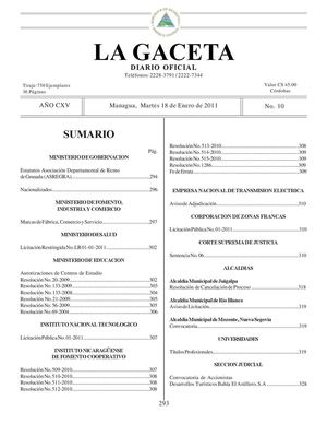 10 Gaceta, Martes 18 De Enero 2011