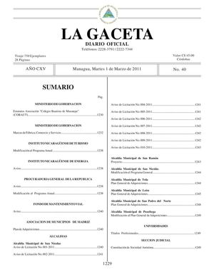 40 Gaceta, Martes 01 De Marzo 2011