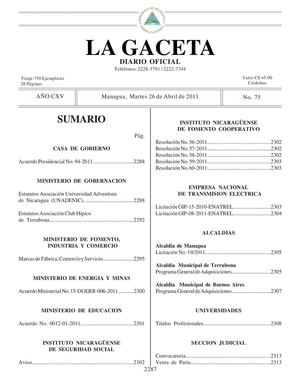 75 Gaceta, Martes 26 De Abril 2011