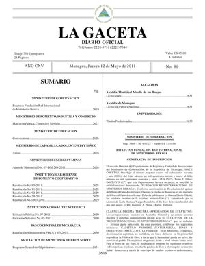 86 Gaceta, Jueves 12 De Mayo 2011