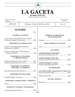 97 Gaceta, Viernes 26 De Mayo 2011