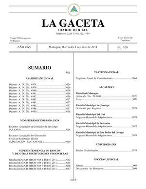 100 Gaceta, Miércoles 1 De Junio 2011