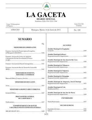 109 Gaceta, Martes 14 De Junio 2011