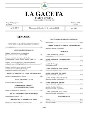 110 Gaceta, Miércoles 15 De Junio 2011