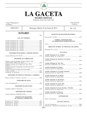 114 Gaceta, Martes 21 De Junio 2011