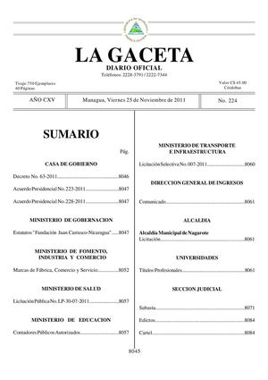 224 Gaceta, Viernes 25 De Noviembre 2011