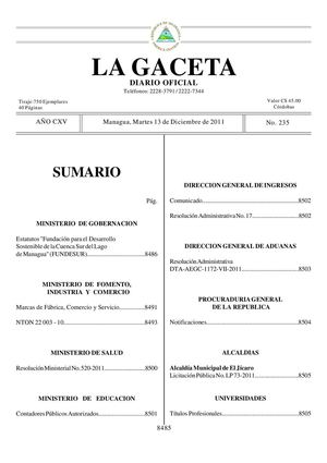 235 Gaceta, Martes 13 De Diciembre 2011