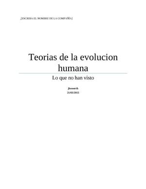 La Evolucion