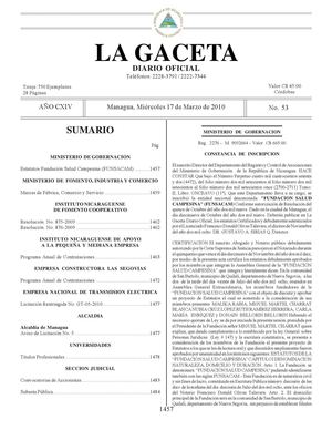 53 Gaceta, Miércoles 17 De Marzo 2010
