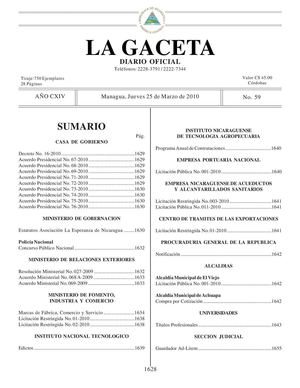 59 Gaceta, Jueves 25 De Marzo 2010