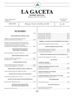 90 Gaceta, Viernes 14 De Mayo 2010