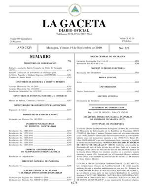 222 Gaceta, Viernes 19 De Noviembre 2010