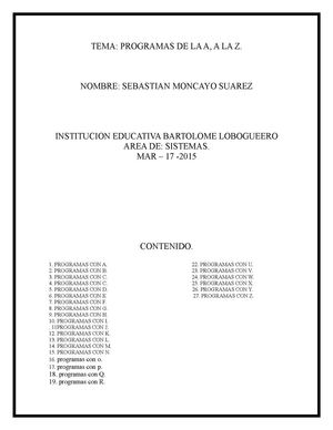 programas de la a, a la z