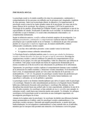 La Psicología Social Es El Estudio Científico De Cómo Los Pensamientos