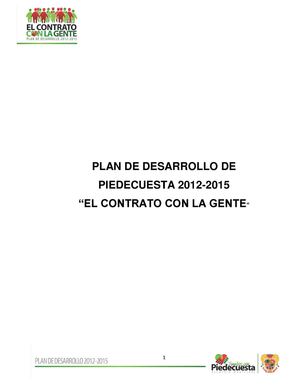 Plan De Desarrollo De Piedecuesta
