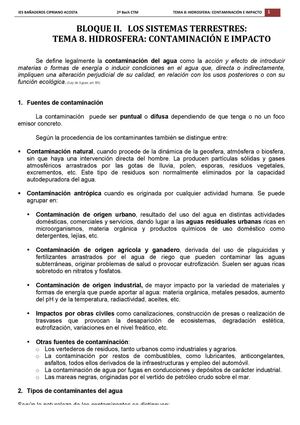 T 08 CTM: Hidrosfera Contaminacion E Impacto 14 15