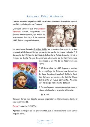 Resumen Edad Moderna