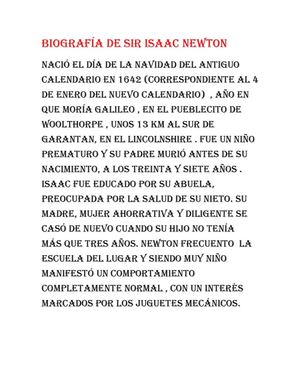 Biografia De Newton