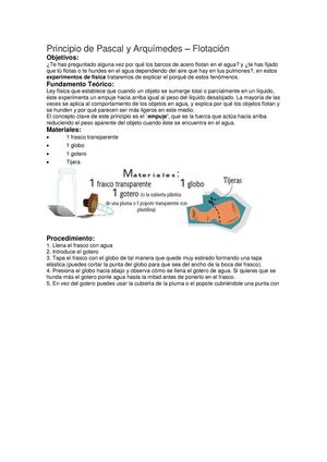 Ex Principio De Pascal Y Arquã Medes