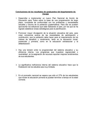 Conclusiones Del Departamento De Zacapa Efrain
