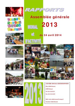 Rapport Moral Et D'activite 2013