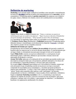 Definición De Marketing