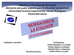 Generaciones De La Evaluacion 1