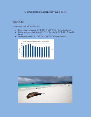 El Clima De Las Islas Galápagos