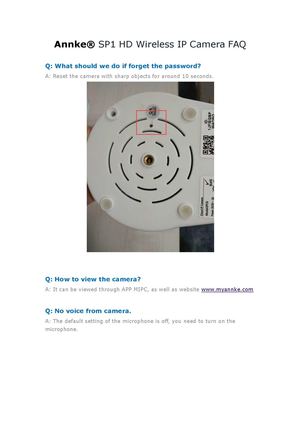 Annke® SPI Wireless 720P IP Camera FAQ
