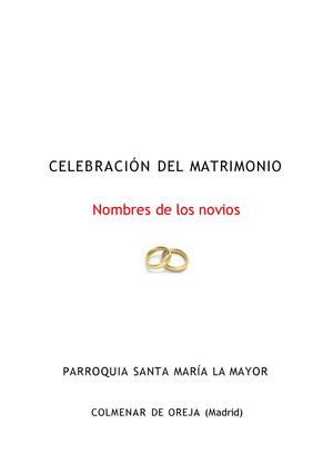 Celebración Del Matrimonio
