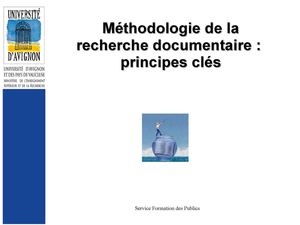 Methodologie de la recherche documentaire
