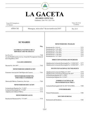 214 Gaceta, 07 De Nov 2007