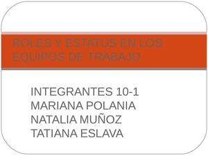 Roles Y Estatus En Los Equipos De Trabajo